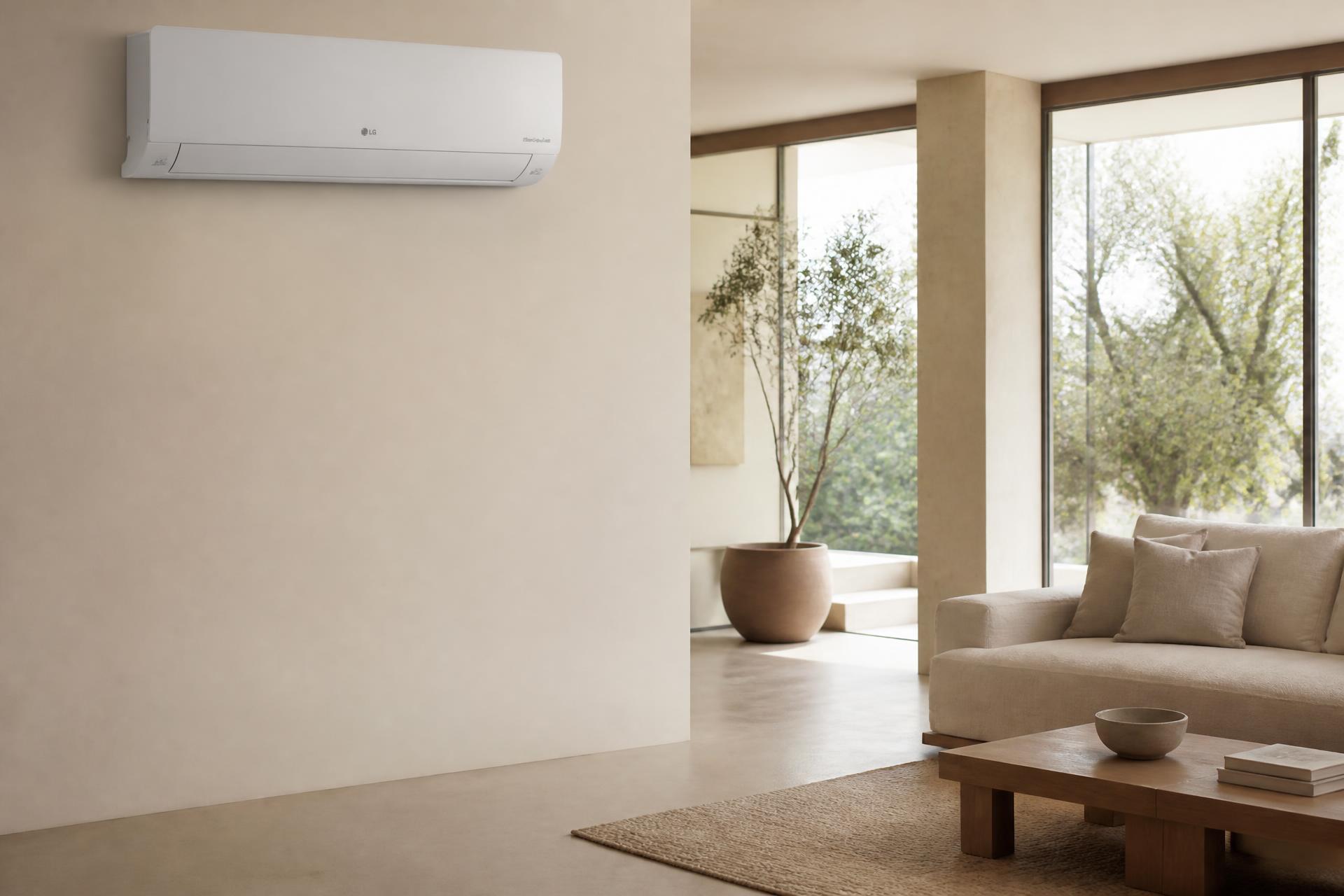 LG air conditioning in a modern minimalist living room